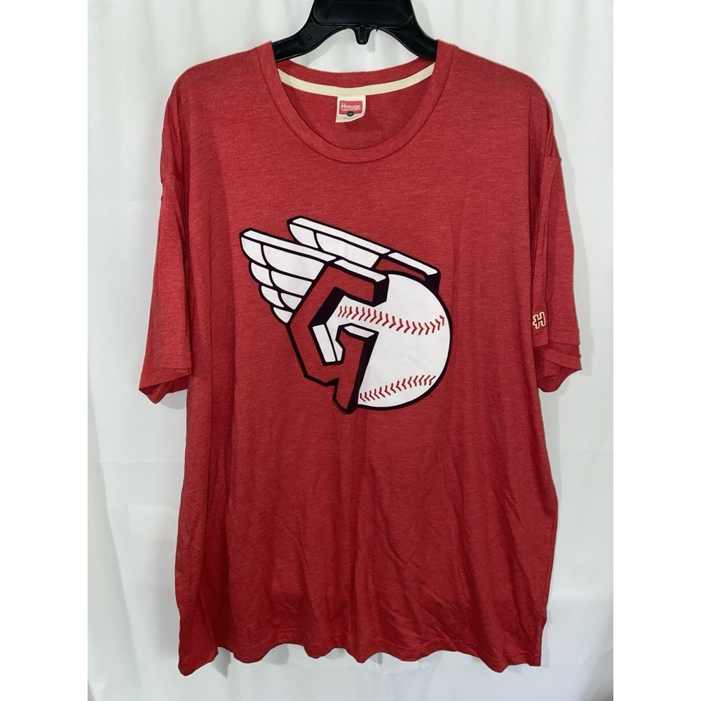 Homage Cleveland Guardians Baseball Red T Shirt 3XL